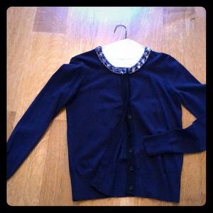 Navy Embellished Cardigan